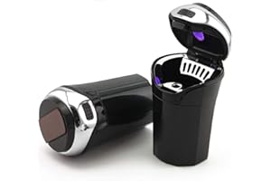 WISCLASS Car Ashtray with Detachable Lighter Car Cigar Ashtray with Cool Light Indicator Smokeless Auto Vehicle Cigarette Ashtray(Metallic Silver)