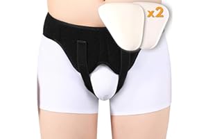 OrtoPrime Cinturón Soporte HERNIA INGUINAL - 2 ALMOHADILLAS INCLUIDAS - Faja BRAGUERO UNIVERSAL para postoperatorio Hombre y Mujer