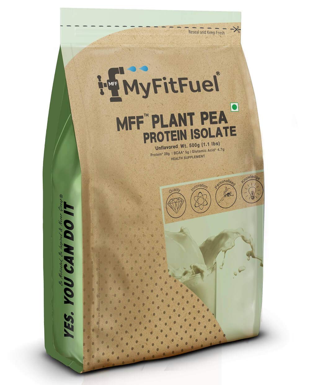 MyFitFuel Plant Pea Protein Isolate | 500 gm, 14 Servings (Unflavoured)