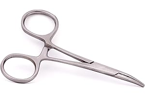 ‎GENERISCH Generisch 9 cm Mini-Arterienklemme als Hakenlöser zum Angeln, Arterienklemme gebogen, Angelzange, Edelstahl Arterienklemme, Lösezange, Mini-Klemme, Angelklemme, Fischerklemme, Hakenlöser Zange