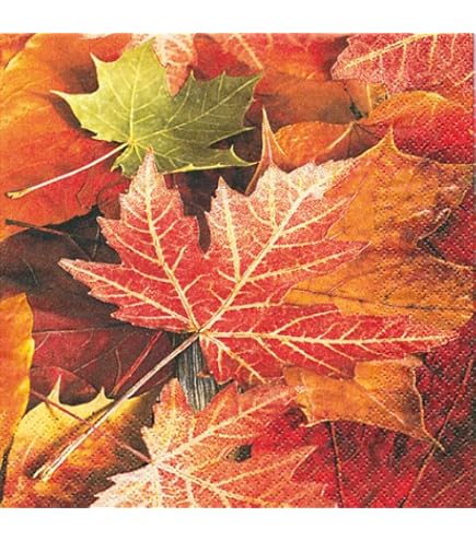 IHR Ideal Home Range Papierservietten PUMPKIN FLOWERS – 20 Stück, 33x33 Cm, Dreilagig, Cremefarben