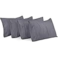 Utopia Bedding King Pillowcases - 4 Pack - Envelope Closure - Soft Brushed Microfiber Fabric - Shrinkage and Fade Resistant Pillow Covers 20 X 40 (King, Grey)