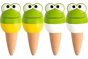 RoseFlower 4 Pack Arrosage Plante Interieur, Oyas a Planter Terre Cuite Extérieur, Ollas Terre Cuite, OYA Arrosage, Arrosage Jardinière, Pot en Terre Cuite -Forme de Grenouille