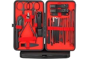 HJ SONS Manicure Set, 24pcs Nail Care Kit Pedicure Nail Clippers Kit Professional Manicure Tools Gift for Men, Women, Friends, and Parents (Black & Red)