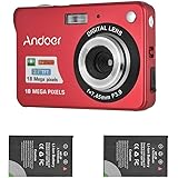 Andoer Digital Camera with 2pcs Rechargeable Batteries 720P HD 8X Digital Zoom Anti-shake 2.7inch LCD Screen for Kids Childre