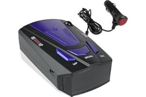 RILOER Détecteur de Radar GPS V7 pour Voitures, détecteurs de radars, Vitesse d'invite vocale, système d'alarme, Affichage LED, Mode Ville/autoroute, détection de Voiture à 360 degrés