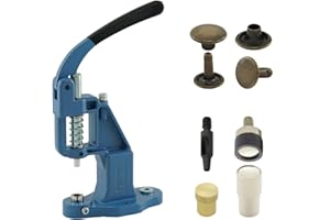 Getmore Crafts Nietpresse Set mit Hebelpresse, Nietwerkzeug und 50 Stück DoppelKopf Nieten 7 mm, Antik, Stahl | Handpresse | DIY | Für Leder, Kleidung, Jeans, Gürtel, Schuhe..