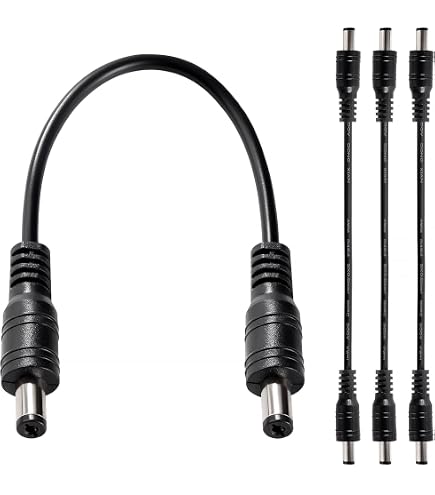 Cavo di Prolunga di Alimentazione CC DC 2.5mm / 5.5mm Jack Maschio a Maschio 5m Adattatore CCTV Connettore Compatibile con CCTV Security Camera, IP Camera, DVR Standalone, LED Strip Monitor (Nero