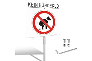 Goodvia Panneau en métal avec poteau interdit de faire pour chien 11,8 x 11,8"