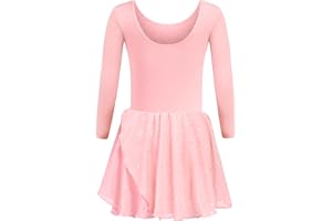 trudge Kinder Ballettkleidung Ballettkleid Mädchen Kurzarm Langarm Baumwolle Balletttrikot Ballettanzug Tanzkleid Tanzbody mit Rock Tütü