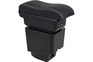 OYHCM Bracciolo Centrale per Renault Captur 2018-2022, Doppio Scomparto, Pelle Nera, Facile da Installare, Accessorio Auto Personalizzato