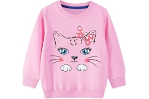 LXKA Girls Jumper Kids T Shirts Sweatshirts Long Sleeve Tops Dinosaur Unicorn Rainbow Toddler Clothes Cotton for Toddler Age 1-8 Years