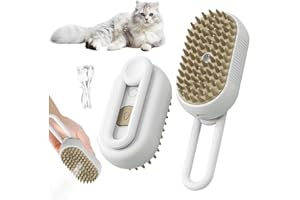 DAVANSU Cepillo de Vapor 3 en 1 para Gatos y Perros, Peine para Quitar el Pelo De Mascotas (Blanco)