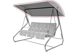 WingFly Replacement B&Q Colorado 3 Seater Garden Swing Hammock Canopy Top Cover Only, For Swing Garden Hammock (Grey 204 * 117)