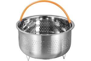 Kamanan Cestello Cottura Vapore Acciaio Inox, Inserto per Cottura a Vapore Cestello per Verdure A Vapore,Multifunzione a Vapore Cesto,per Cuocere A Vapore Verdure, Frutta, Uova E Riso (21.5cm)