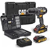 CAT DX12SET 18Volt/2.0Ah Li-ion &Ccedil;ift Ak&uuml;l&uuml; K&ouml;m&uuml;rs&uuml;z Profesyonel Şarjlı Darbeli Matkap + DA01903 201 Par&ccedil;a Delme/Vidalama U&ccedil; S