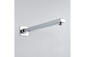 JOHO Brazo de ducha soporte para alcachofa de fácil cuidado fabricada en acero inoxidable 304 con antical brazo cuadrado de ducha 37CM