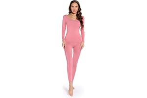 Mcilia Damska ultracienka modalna bielizna termoaktywna z okrągłym dekoltem i dołem