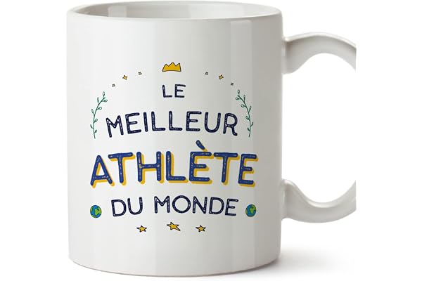 Mugffins Tasses pour ATHLÈTE - En Français - Cadeau original pour ATHLÈTE homme - Meilleur du Monde - 11 oz / 330 ml