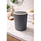 ARVALE 7 Litre Modern Tarz &Ccedil;&ouml;p Kovası &ndash; Dayanıklı Plastik Malzeme (Gri)