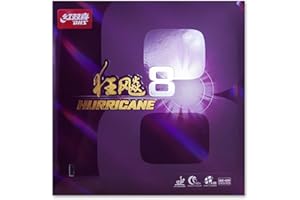 DHS Hurricane 8 Hard Table Tennis Rubber (Black, 2.15)