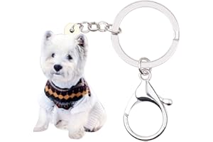 NEWEI Llavero acrílico para perros para mujeres y niñas, lindo llavero de perro para regalos