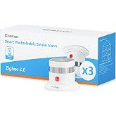 Heiman Detector de Humo Zigbee, Bater&iacute;a Reemplazable de 5 A&ntilde;os, HS1SA-E Plus Alarma de Incendios Independiente para Hogar, Mi