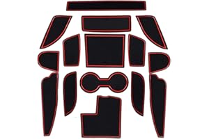 LFOTPP Compatible avec Kia Stonic Tapis Anti-poussière Anti-dérapant en Voiture Intérieur Porte, Tapis en Porte-gobelet, Coupe, Accoudoir, Rangement, Stockage Boîte Accessoires (Rouge)