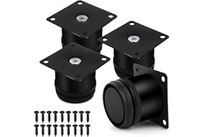 NVIYAM 4 Piezas Patas para Muebles Regulables Patas Metalicas para Muebles Patas de Mesa Regulables Ajustables Altura Ajustable de 0-15 mm, con Tornillos Patas Ajustables para Muebles/Mesa/Abinete