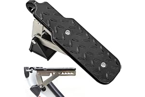 GOEDCH Pedana Pieghevole per Porta: Pedana per Auto con Cuscino a Buffer, Gradino Pieghevole in Acciaio Portatile con 5 Angoli Regolabili, Gradino Porta Auto capacità di Carico di 250 kg, Nero