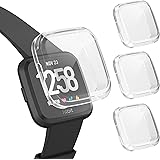 Vancle 3 custodie solo per Fitbit Versa Lite, in morbido TPU, protezione completa per display, antipolvere, antigraffio, per 
