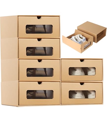 IDMARKET Lot De 20 Cartons Boites De Rangement à Chaussures Avec Tiroir - Bricolage