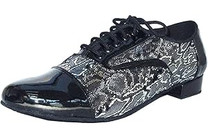 ELISHA DANCE Chaussures de danse latine à talon de 2,5 cm pour homme, salsa Socials Party Intérieur souple