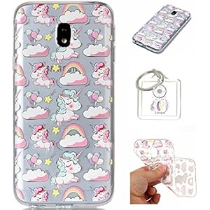 Hülle Galaxy J5 2017(Euro Version)J530 Hülle,TPU Case Schutzhülle Silikon Case,Niedliche Cartoon Malerei Durchsichtige TPU Bumper Handy Tasche Case Cover Etui für Galaxy J530 + Schlüsselanhänger (A)