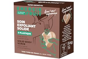 Energie Fruit Soin Exfoliant Solide | Eclats de noix & Huile d'amande douce | Parfum Cacao | 54g