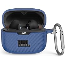 Silikon-Hülle Mit Karabiner Für JBL Tune 215 TWS – Stoßfestes Case In Dunkelblau, Inkl. Ladeöffnung