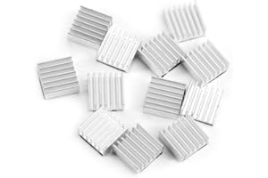 Aluminum Heatsink, Akozon Heatsink Circuit Board 12pcs Small Aluminum Heatsink Cooling Kit with Adhesive Glue on Back 14x14x6mm for Computer Power IC
