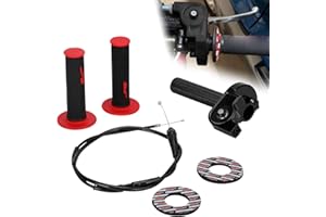 BIUGERCN Conjunto del acelerador de motocicleta de 7/8 pulgadas, 22 mm, cable acelerador de extracción rápida, 50 cc 110 125 150 200 250 cc Dirt Pit Bike Scooter Negro