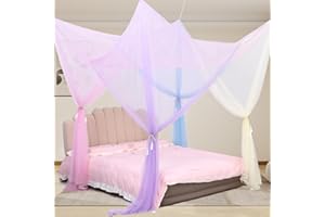 ABCDipper Zanzariera per Letto a Baldacchino Tenda a Baldacchino Letto Matrimoniale Telaio a Baldacchino nero per Ragazze Bambini e Adulti