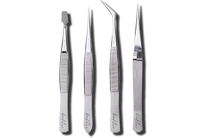 Beaditive Set Di Pinzette Di Precisione Professionali In Acciaio Inossidabile - Pinzette Artigianali Per Gioielli E Nail Art - Strumenti Per La Raccolta Di Gioielli Di Alta Precisione Da 4 Pezzi