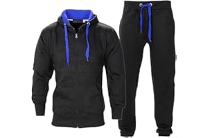 shelikes Mens Tracksuit Set Full Sleeve Fleece Zipper Hoodie Top Bottoms Jogging Joggers Sports Sweat Suit
