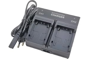 EMOVERY Dual-Channel Akku Ladegerät für NP-FV30 NP-FV50 NP-FV70 NP-FV100 NP-FH50 NP-FH70 NP-FH100 DCR-DVD105 HDR-CX900e CX280 CX260 CX330 CX410 CX240 Handycam Kamera