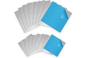 CISHOW 16 Pcs Aluminium Sheet Plate, 100*100*1mm, 150*150*0.5mm Silver Aluminium Practice Sheets with Protective Foil, Heat Rectangle for for Model Making, DIY, Project Planning, Handicrafts, Heat Treatable