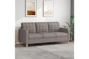 SECOLI Sofa 3 sitzer 3 sitzer Sofa 3er Couch Lounge Couch Sofa Couch Couch Klein für Wohnzimmer/Schlafzimmer/Büro/Wohnung-3-Sitzer:180cm-Taupe-Stoff