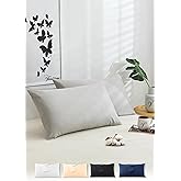 Vionel Home Pamuklu 2'li Kapaklı Yastık Kılıfı 50x70 cm - Yumuşak ve Nefes Alabilir (Gri)