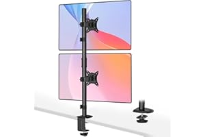 Monitor Halterung 2 Monitore übereinander für 17-35 Zoll Bildschirme,Max.12 kg, Bildschirmhalterung 2 Monitore Höhenverstellbar, 2 Montageoptionen/VESA 75/100, WORLDLIFT