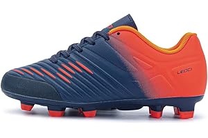 LEOCI Football Shoes - Kid's Anti-Slip Soccer Boots Toddler Outdoor Comfort Cleats