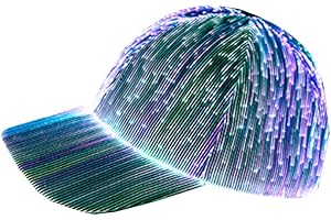 aifuu Fiber Optic Cap LED Hat 7 Colors Luminous Glowing Hip Hop Baseball Hats USB Charging Light up Bar Caps Christmas Cap