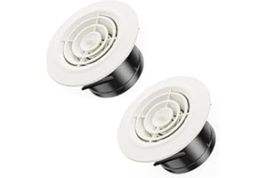 Hon&Guan Rotonda Griglia di ventilazione da 100 mm, Regolabile con Plastica, ABS Scarico del Flusso d'aria, Copertura per Condotti di Ventilazione per Soffitto, Bagno, PVC Tubo, Muro, Cucina, 2 pezzi