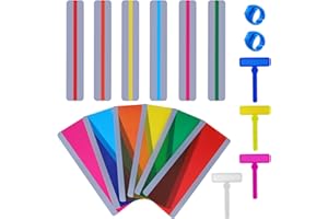 SAVITA 18 Pièces Bandes de Lecture Guidée Dyslexie Outils, Traceurs de Doigts Bandes de Surbrillance Bandes de Lecture Dyslexie Colorées pour Étudiants Enfants pour Aider à Lire